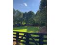 Spacious backyard with a black fence and gate at 205 Glenbrook Ln, Canton, GA 30115