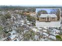 Aerial view showcasing home's location in a snow-covered neighborhood at 2003 Cogar Dr, Decatur, GA 30032