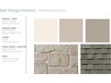 Spec design features showing exterior selections, including trim, garage door, stone, front door and roof shingles at 551 Southland Cir, Canton, GA 30115