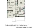 Upper floor plan featuring owner's suite, three bedrooms, and two bathrooms at 00 Riverwood Dr, Dallas, GA 30157