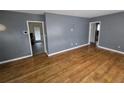 Hardwood floors and gray walls in the living room at 2842 Delowe Dr, Atlanta, GA 30344