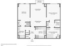 Concise floor plan showing a two-bedroom layout with dimensions at 2277 Peachtree Ne Rd # 405, Atlanta, GA 30309