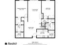 Two-bedroom floor plan with an eat-in kitchen and two bathrooms at 109 Ridley Howard Ct, Decatur, GA 30030