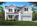 Two-story home with white brick exterior, gray roof, and a two-car garage at 0 Bouldercrest Rd Se, Ellenwood, GA 30294