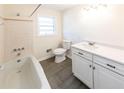 Updated bathroom with new vanity and tile flooring at 850 Briarwood Trl, Douglasville, GA 30134