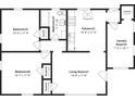 Two-bedroom, one-bathroom floor plan with laundry at 1881 Broad Ave, East Point, GA 30344