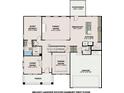 Danbury first floor plan featuring Gathering room, kitchen, breakfast nook and guest suite at 6935 Melody Ridge Rd, Buford, GA 30518