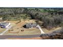 Beautiful aerial view of a secluded property with lush greenery and a long driveway at 85 Woodfin Way, Social Circle, GA 30025