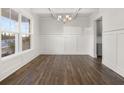 Formal dining room featuring hardwood floors, recessed lighting, and a chandelier at 42 Parkview Dr, Dallas, GA 30157