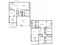 Two-story home floor plan, including a 3-car garage and 5 bedrooms at 64 Parkview Dr, Dallas, GA 30157