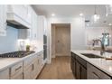 Modern kitchen with white cabinets and a large island at 112 Redford Ln, Canton, GA 30115