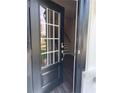 Elegant front door with glass panes and a view of the interior staircase, inviting you into this beautiful home at 391 Lincoln St, Woodstock, GA 30188