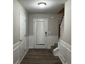 Spacious entryway with wood-look floors and neutral paint at 5863 Seabright Ln, Atlanta, GA 30349