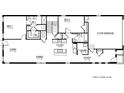 First floor plan showcasing open living spaces, kitchen, and two-car garage at 1818 Butterfly Way, Marietta, GA 30066
