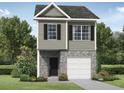 Charming home with gray siding, dark shutters, and a one-car garage at 2804 Lillian Ln, Douglasville, GA 30135
