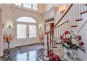 Bright entryway with marble floors, double doors and staircase at 1401 Walcutts Nw Way, Marietta, GA 30064