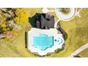 Community pool and surrounding area from above at 13541 Whitman Ln, Covington, GA 30014