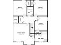 Three-bedroom, two-bathroom floor plan with a Primary suite and laundry room at 6403 Walnut Way, Union City, GA 30291