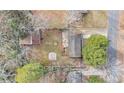 Overhead view of the property, highlighting the backyard and outbuildings at 4239 Canby Ln, Decatur, GA 30035