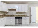 White shaker cabinets, granite countertops, and stainless steel dishwasher at 3489 Pine Forest Se Dr, Atlanta, GA 30354