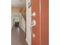 View of the interior entry door and staircase at 413 Delancy Dr, Woodstock, GA 30189