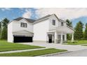 Two-story farmhouse with white siding, black windows, and a stone facade at 614 Charlotte Nw Pl, Atlanta, GA 30318