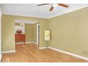 Spacious dining area with hardwood floors and neutral walls at 2289 Montrose Dr, East Point, GA 30344