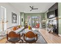 Contemporary living room with unique decor, sleek furniture, and a cozy atmosphere with a fireplace at 2199 Lenox Ne Rd # 13, Atlanta, GA 30324