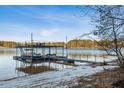 Private boat dock on the lake with multiple slips for boats and jet skis at 3470 Strawberry Ln, Cumming, GA 30041