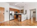 Modern kitchen featuring stainless steel appliances and wood cabinets at 384 Ralph Mcgill Ne Blvd # 404, Atlanta, GA 30312