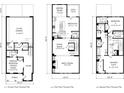Detailed floor plan showcasing the layout of the terrace, first, and second floors of the property at 1980 Flying Scotsman Dr # 10, Kennesaw, GA 30144