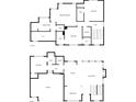 Two-story home floor plan; four bedrooms, three and a half baths, garage, and open living space at 3910 W Cooper Lake Se Dr, Smyrna, GA 30082