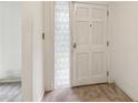 Front entry with white door and neutral carpeting at 1161 Wild Creek Ne Trl, Atlanta, GA 30324