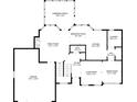 Downstairs floor plan showing layout of the kitchen, living room, dining room and garage at 4620 Hardwick Ct, Suwanee, GA 30024
