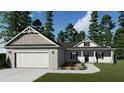 Charming home featuring a two-car garage, stone accents, gabled roof, and well-manicured lawn at 8921 Callaway Dr, Winston, GA 30187