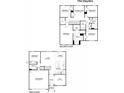 Two-story home floor plan, showcasing five bedrooms and three bathrooms at 8228 Walnut Hall Dr, Fairburn, GA 30213