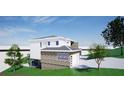 Modern two-story home with stone exterior and a three car garage at 1173 Veltre Sw Cir, Atlanta, GA 30311