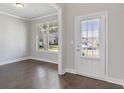 Home office with hardwood floors and a view of the backyard at 485 Paces Dr, Lithia Springs, GA 30122