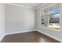 Home office featuring hardwood floors and large window at 485 Paces Dr, Lithia Springs, GA 30122