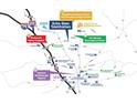 Map view highlighting Echo Glen Townhomes' location and nearby amenities, schools, and parks at 353 Sound Cir, Stockbridge, GA 30281