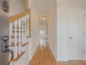 Bright entryway with hardwood floors and staircase at 3657 Linda Dr, Loganville, GA 30052