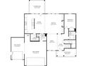 Detailed first-floor plan showing a spacious layout with kitchen, great room, dining area, and 3-car garage at 679 Crest Line Trl, Powder Springs, GA 30127