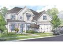 Charming two story home with light brick, siding and shuttered windows, as seen in architectural rendering at 679 Crest Line Trl, Powder Springs, GA 30127