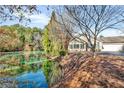 Peaceful pond view from the back of the property at 418 Kenley Ct, Mcdonough, GA 30253