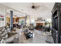 Spacious living room with a fireplace and hardwood floors at 603 Redwood Ln, Canton, GA 30114