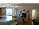 View of a modern living room with hardwood floors and updated furniture at 300 W Peachtree St # 21N, Atlanta, GA 30308