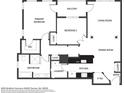 Detailed floor plan of the property, including two bedrooms, two bathrooms, and a balcony at 4203 Stratford Commons # 4203, Decatur, GA 30033