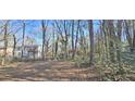 Large, partially wooded backyard with a chainlink fence and trees at 508 Jaywood Dr, Stone Mountain, GA 30083