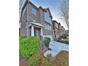 Brick townhome featuring a two-car garage, covered entry, and neatly trimmed front bushes at 602 Birch River Ln, Lawrenceville, GA 30043
