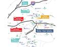 Map highlighting the proximity of Water Oak Estates to local amenities, schools, and major highways at 1818 Lacebark Elm Way, Lawrenceville, GA 30045